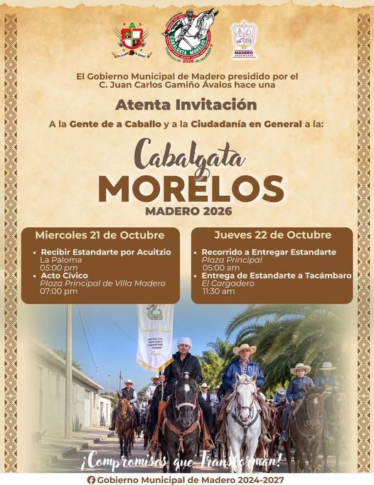 ¡Madero se prepara para recibir la Cabalgata Morelos 2026!