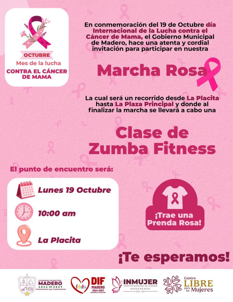¡Súmate a nuestra Marcha Rosa en Madero!