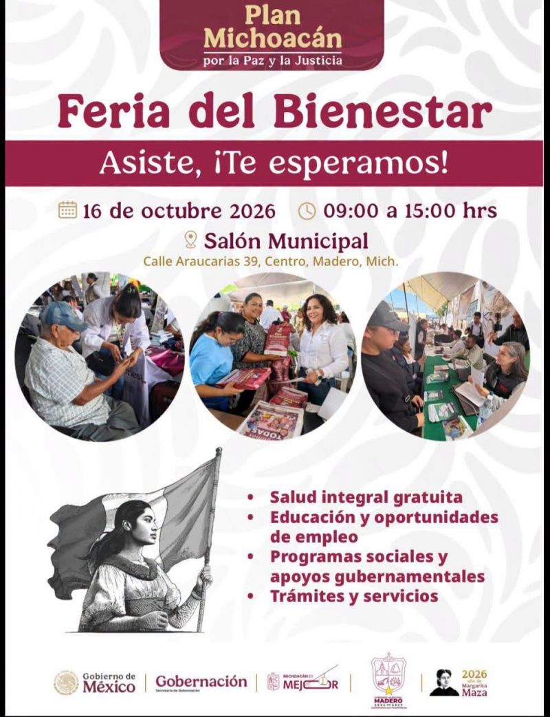 ¡La Feria del Bienestar llega a Madero!