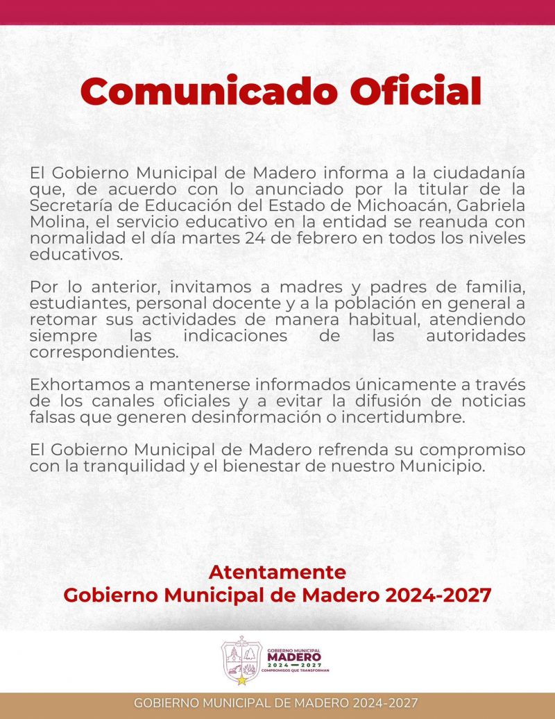 COMUNICADO OFICIAL