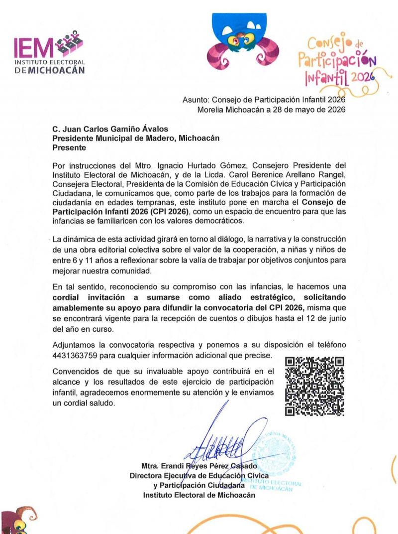 ¡Atención niñas y niños de nuestro municipio!