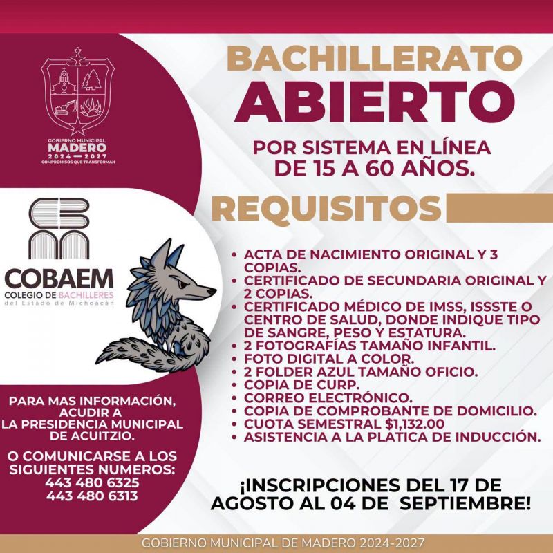 Bachillerato Abierto por sistema en línea